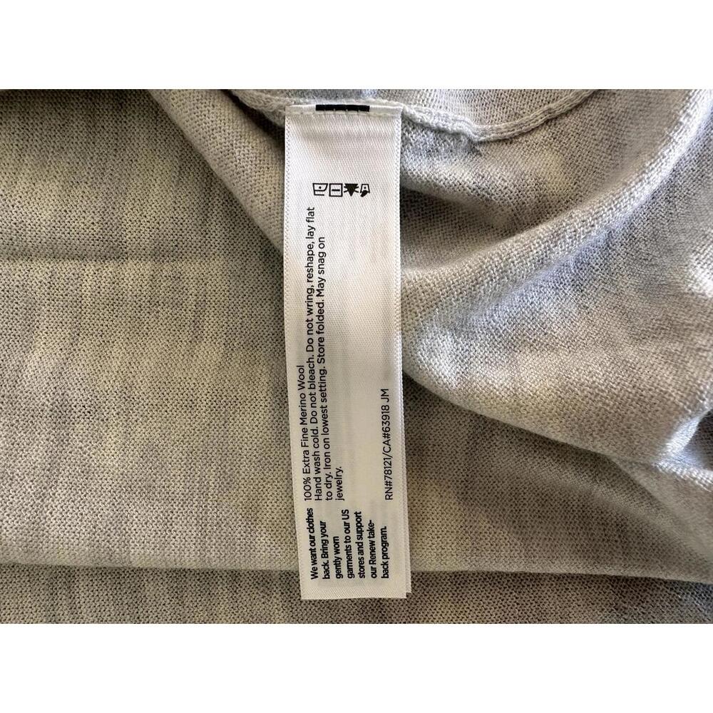 Eileen Fisher 100% Fine Merino Wool Open Front Cardigan Sweater Grey Women’s XL - Picture 8 of 13